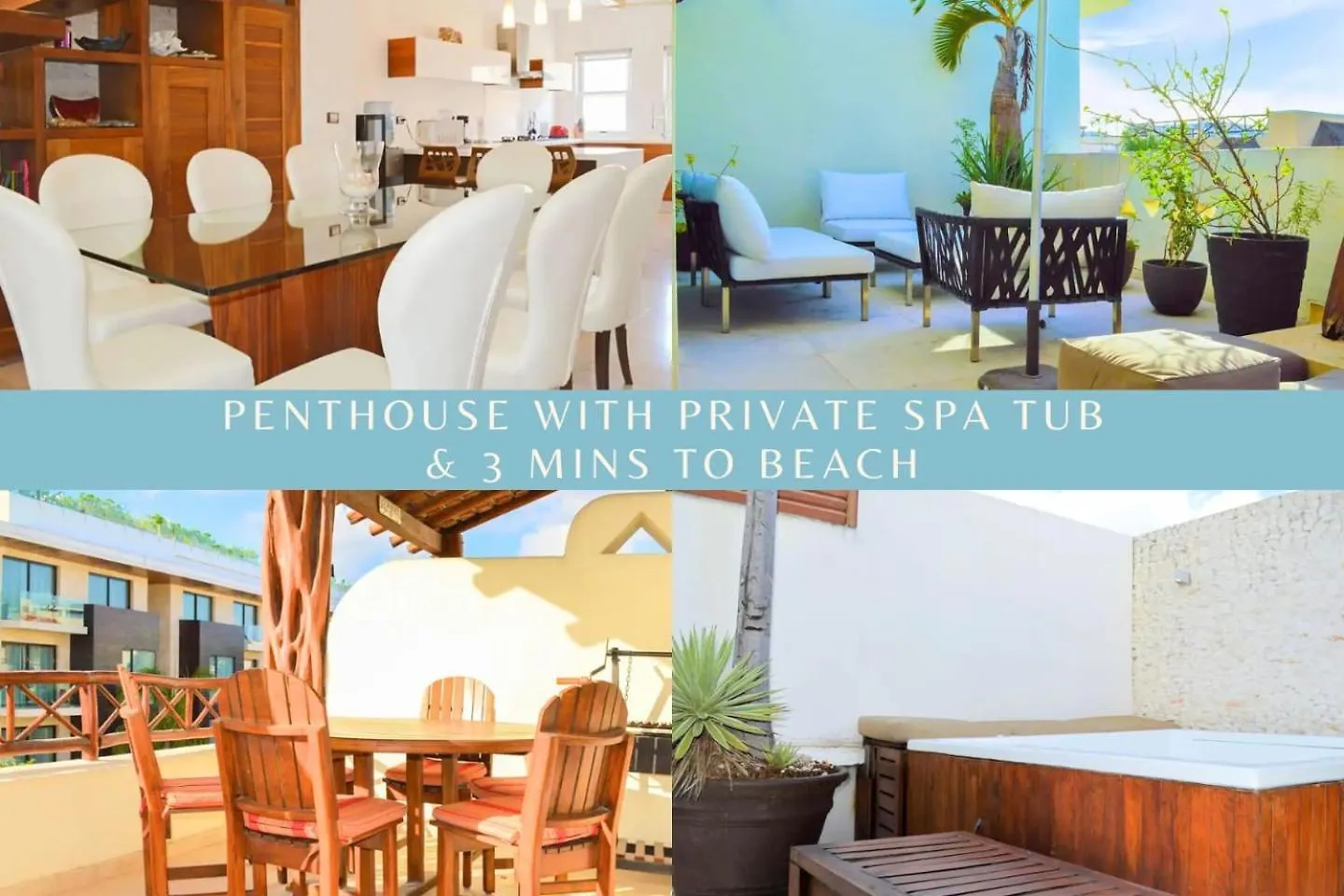 Spacious Ph Private Spa Tub Bbq 3 Mins To Beach Playa del Carmen